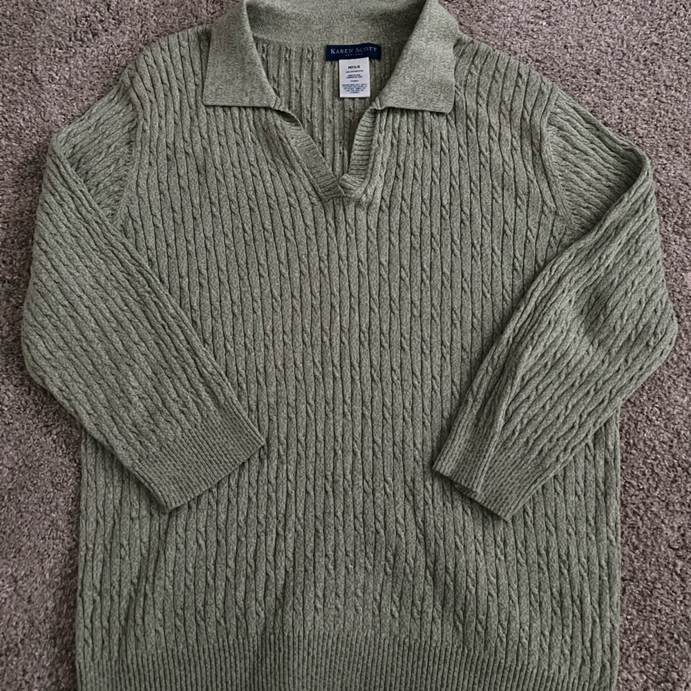 Karen Scott Light Green Sweater